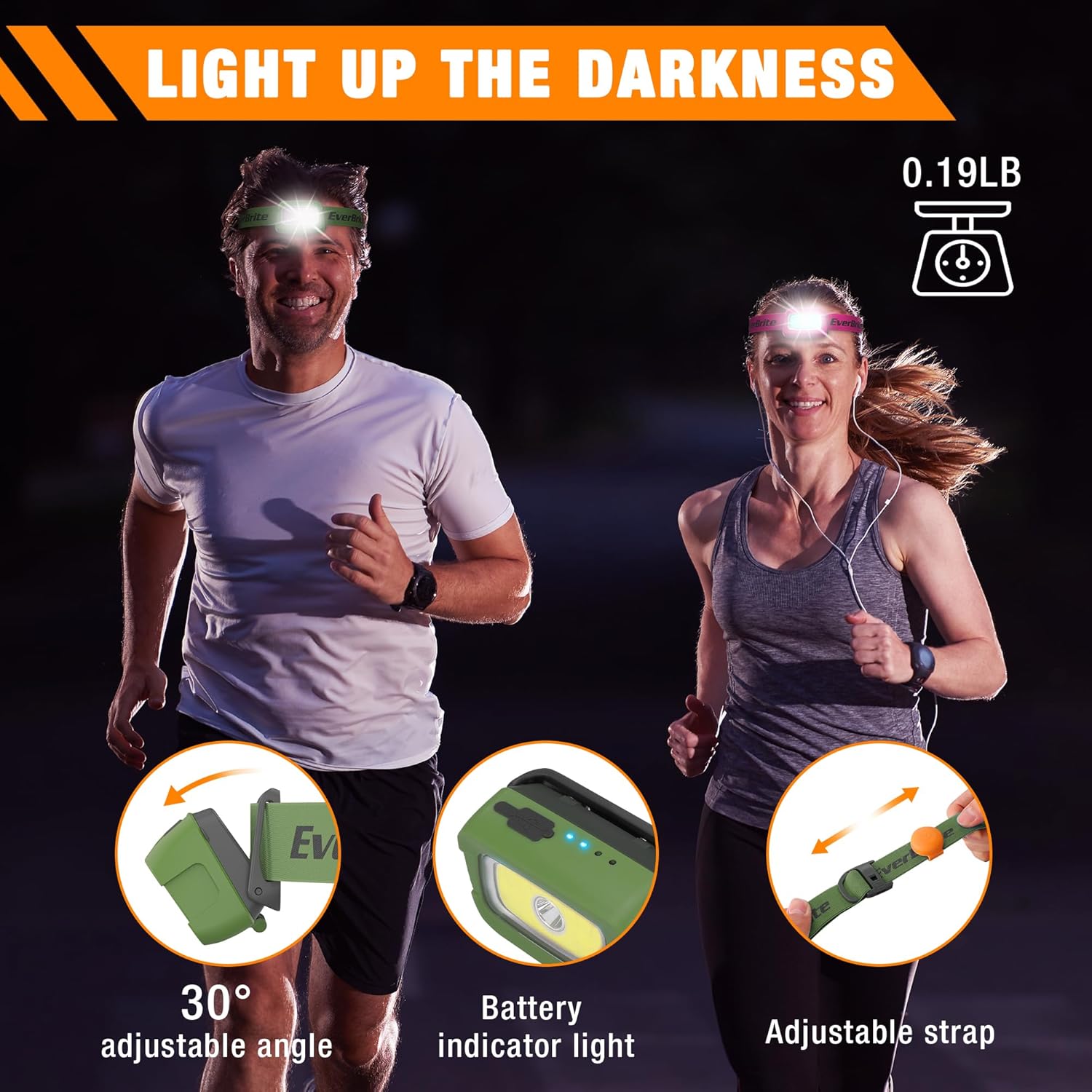 bright powerful 5-pack reustainable led headlamp