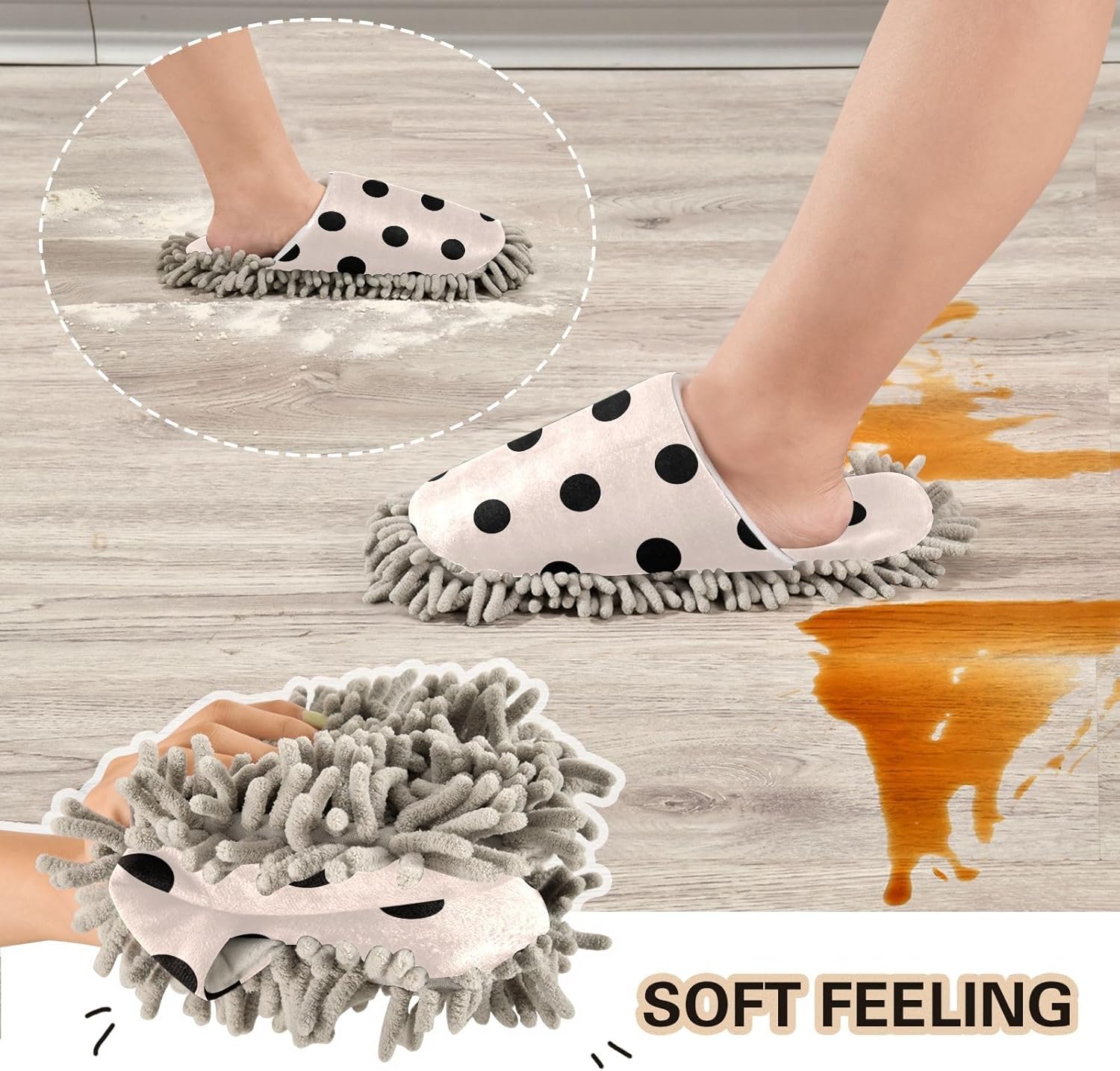 Microfiber Slippers for Floor Cleaning