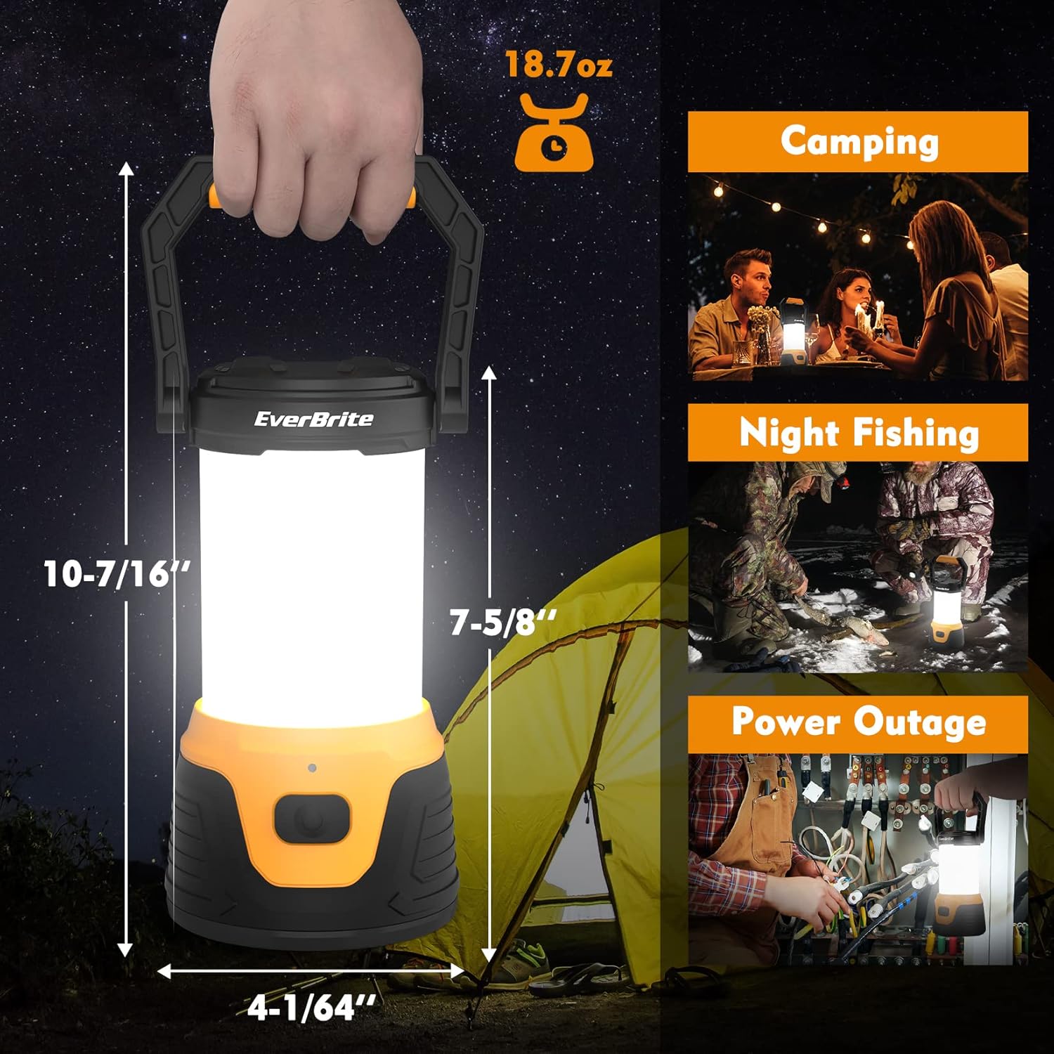 EverBrite 1000 Lumen Camping Lantern Rechargeable Headlamp