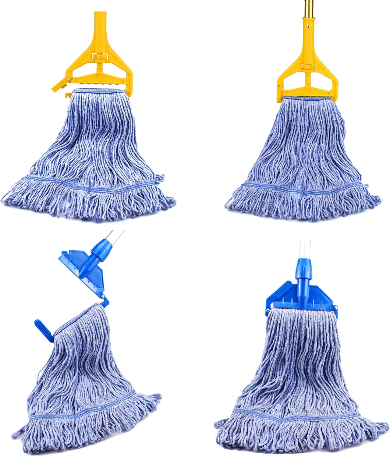 Heavy Duty Mop Heads - Blue Cotton Looped End - Replacement for Professional Use