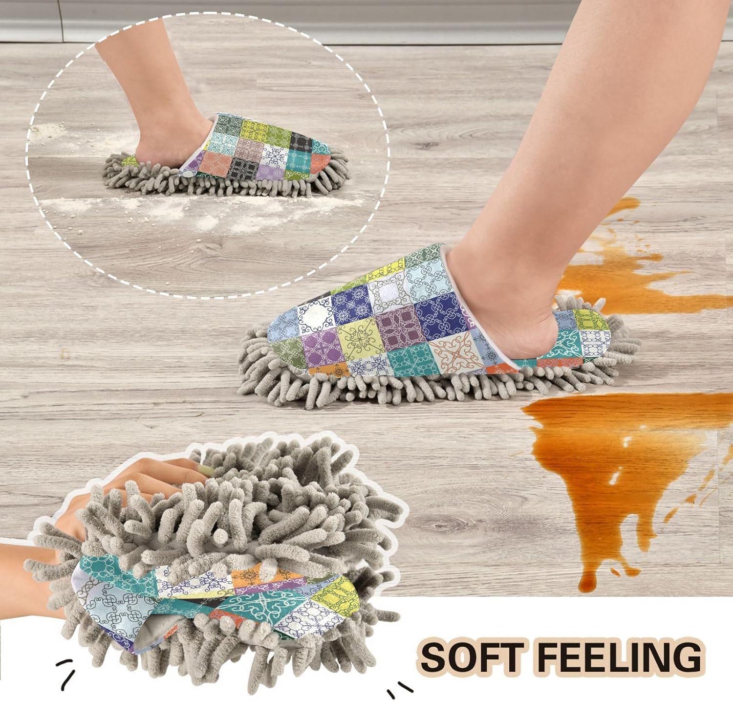 Kigai Microfiber Slippers - Bohemian Tile for Soft Clean Feet