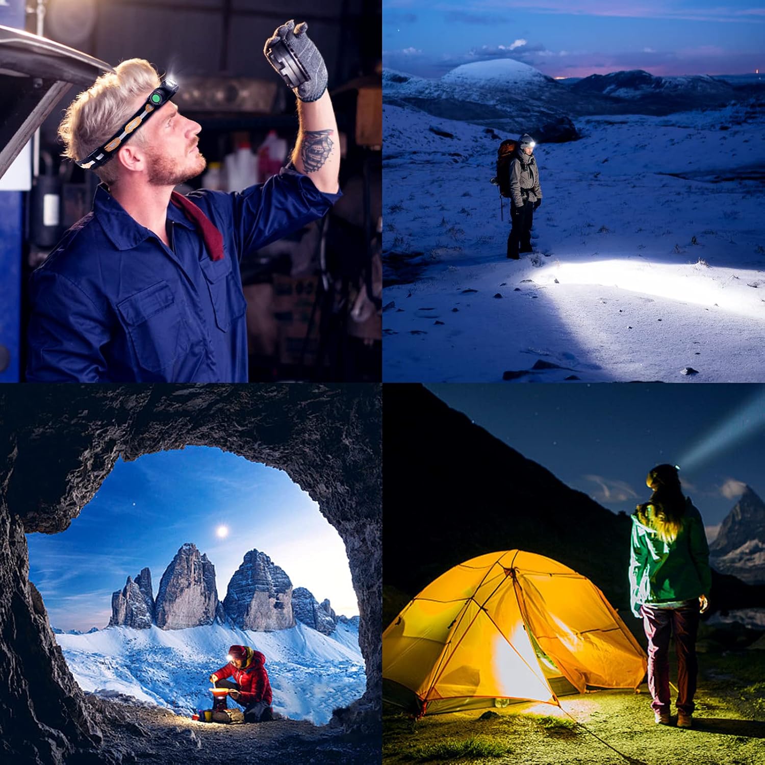 Ergonomic Design Super Bright Long-lasting Headlamp for Hiking Camping