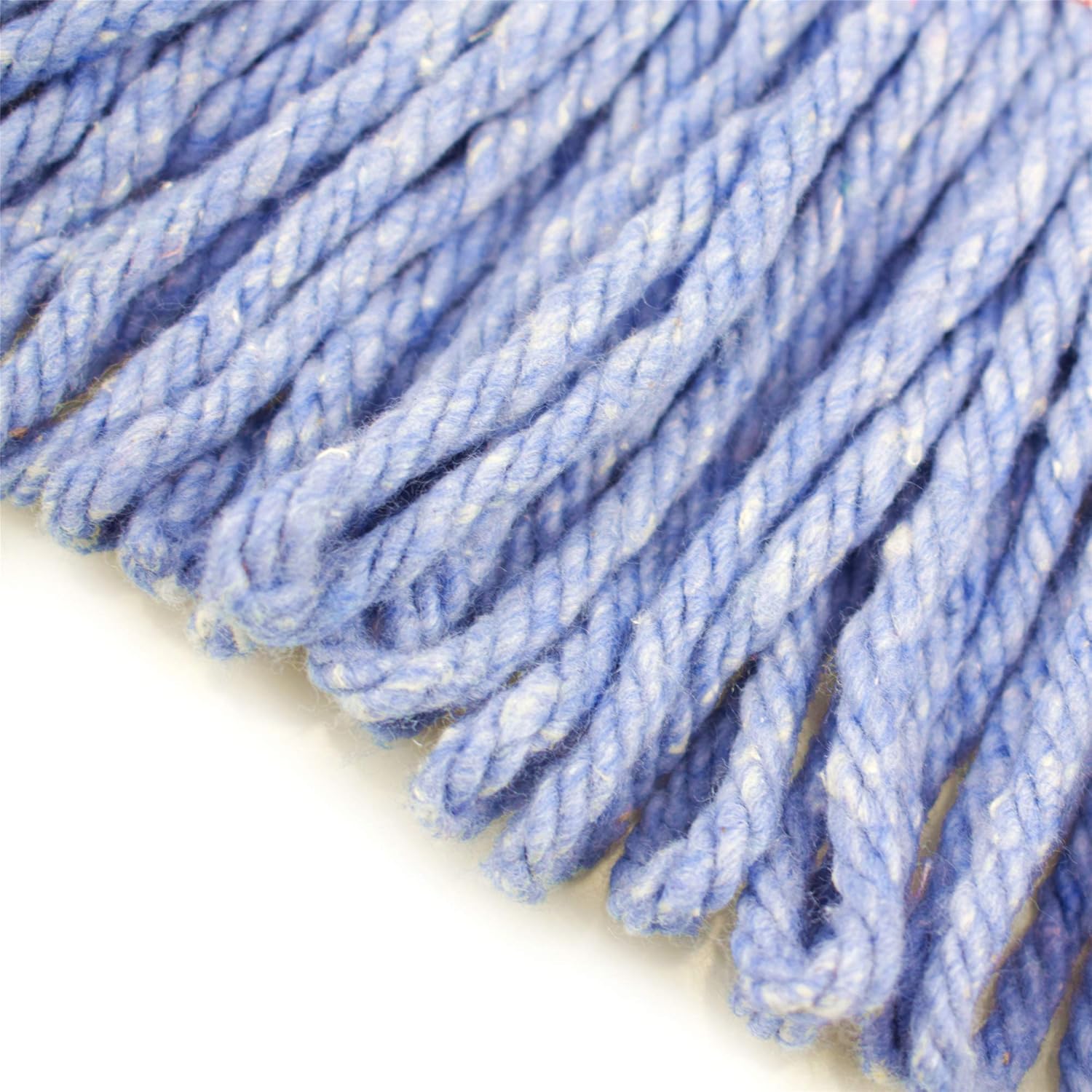 Heavy Duty Mop Heads - Blue Cotton Looped End - Replacement for Professional Use