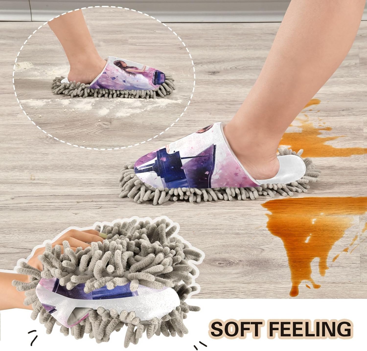 Effortless Floor Care with RunningBear Play Piano Mop Slippers