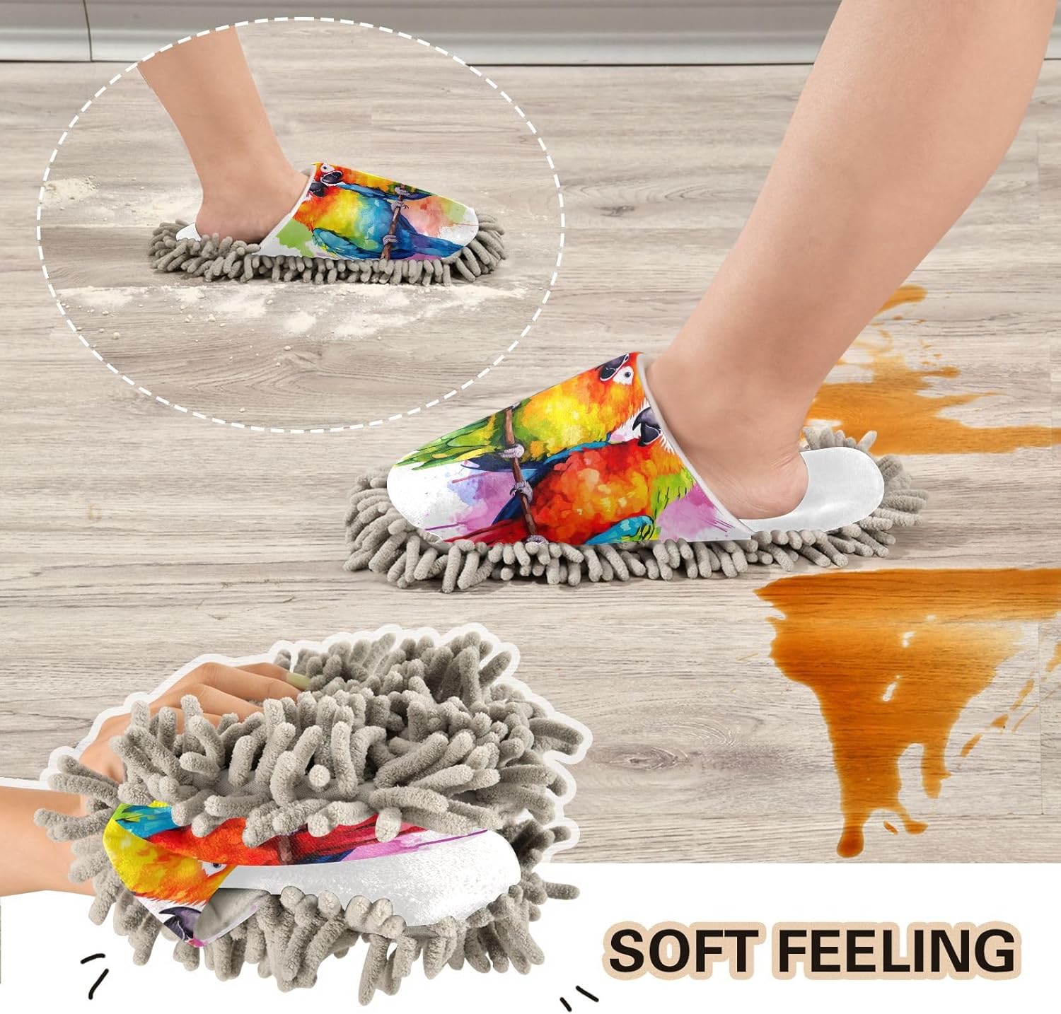 Colorful Branch Mop Slippers for Office Home