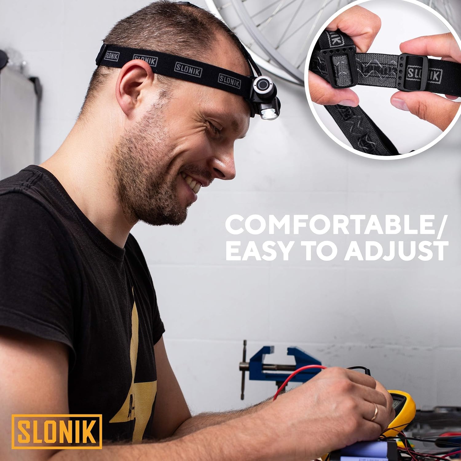 SLONIK Rechargeable Headlamp 1000 Lumens Waterproof 60ft Beam