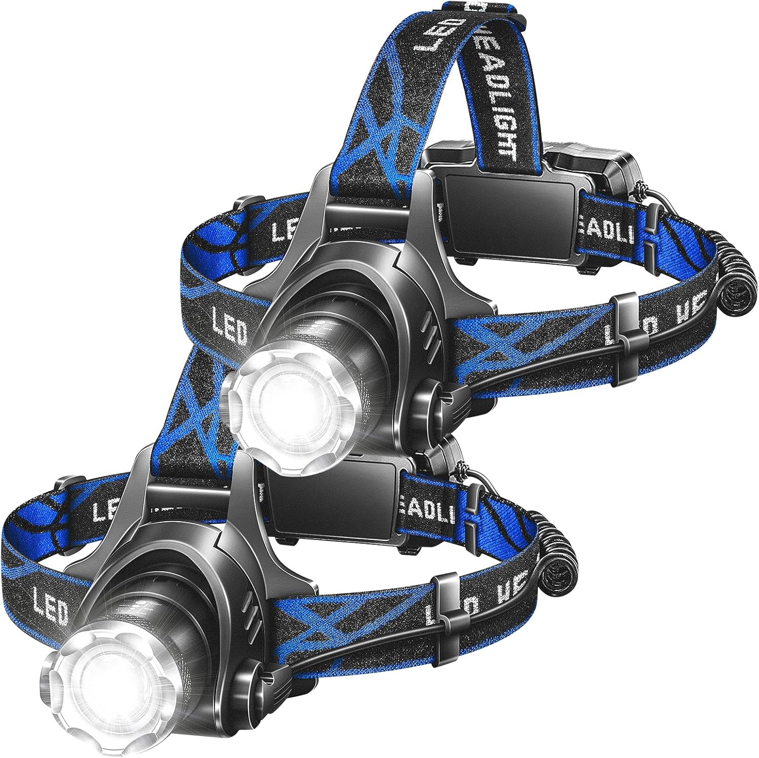2-Pack Rechargeable Headlamp with 800 Lumens T6 LEDs