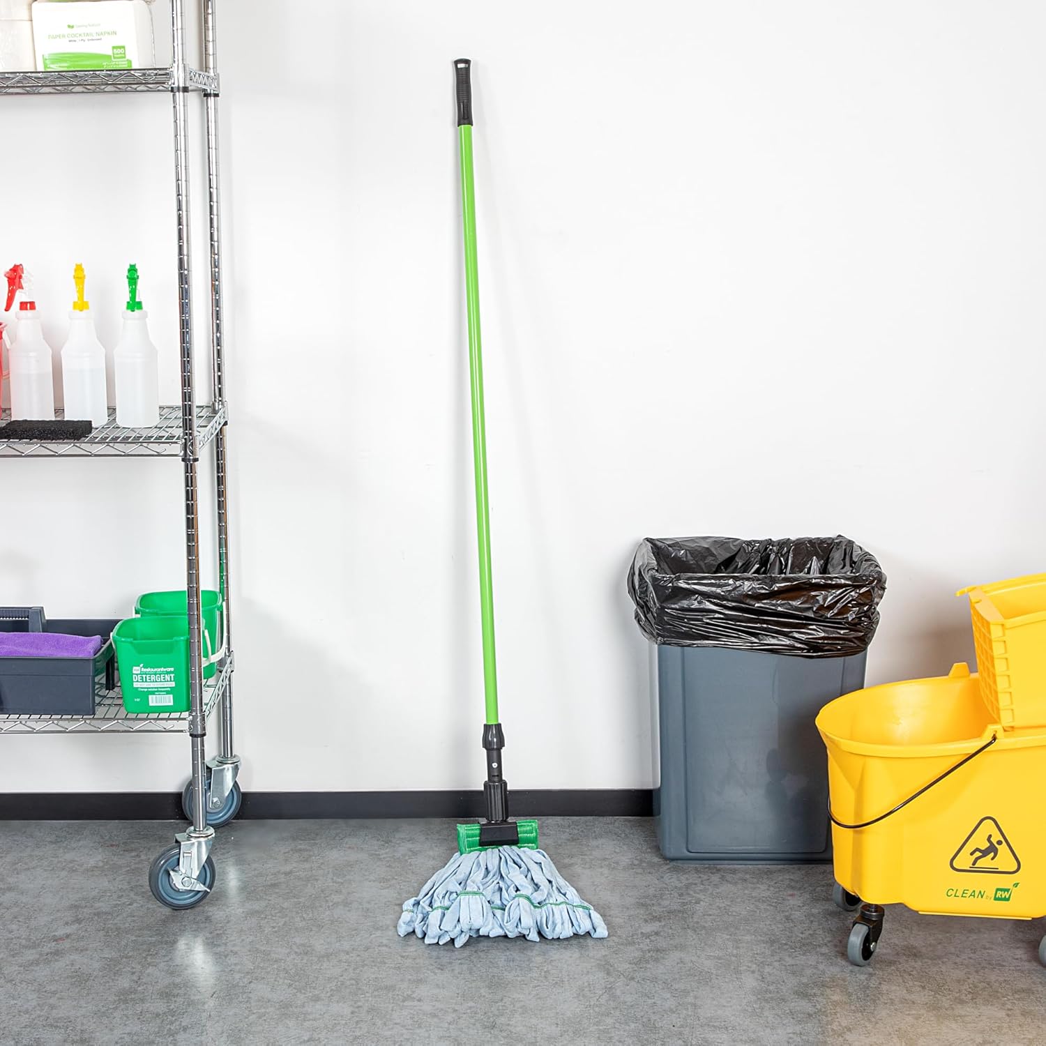 Ergonomic 60-Inch Wet Mop Handle for Professional Use