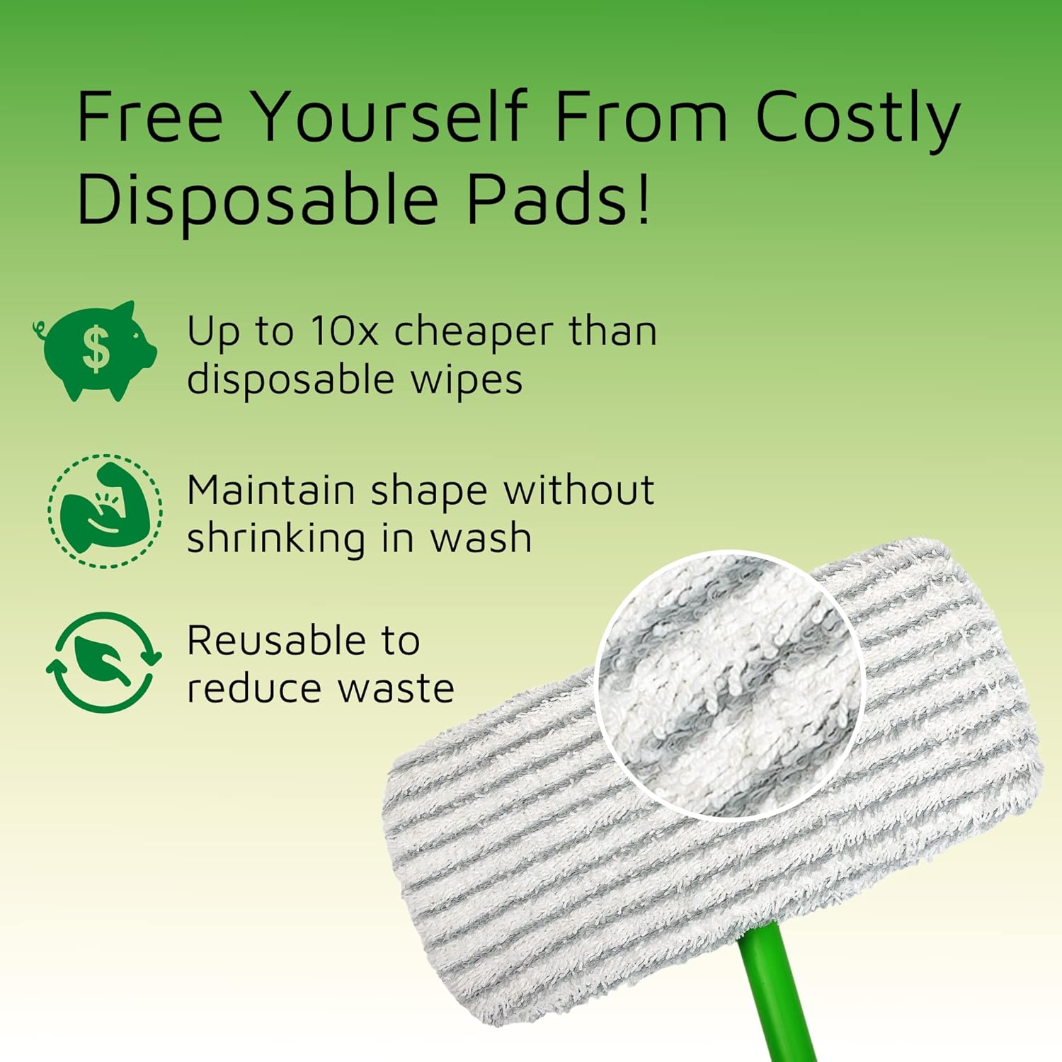F Flammi 4-Piece Reusable Mop Pad Set for Swiffer Sweeper