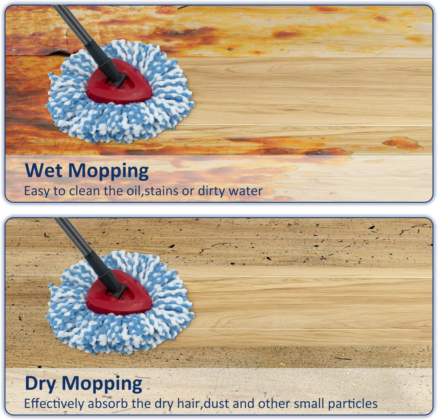 6 Pack Spin Mop Microfiber Head for Oceda RinseClean 2 Tank System