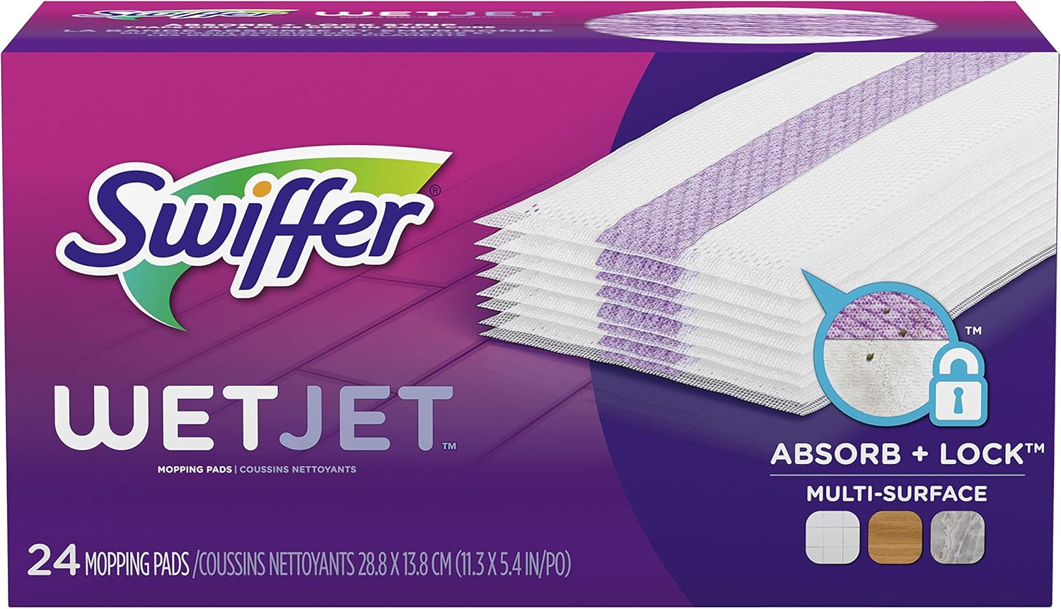 Swiffer WetJet Hardwood Floor Cleaner Spray Mop Pad Refill 24 Count