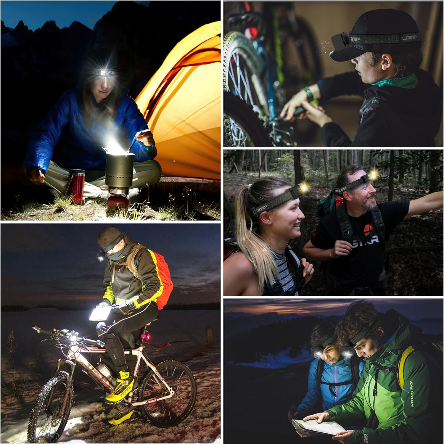 2-Piece Rechargeable LED Headlamp Set 2500-lumen Waterproof 90Adjustable Magnetic Adsorb