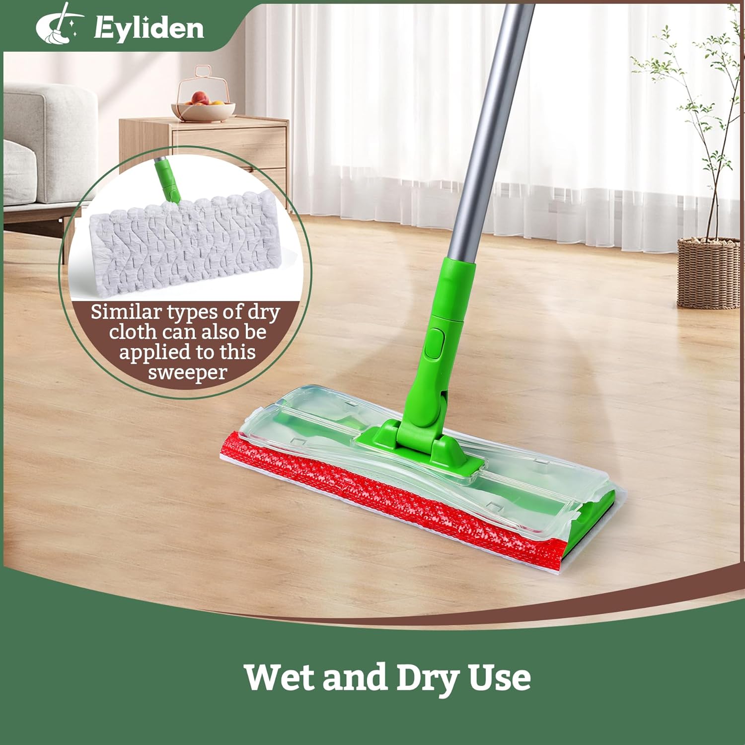 Eyliden Floor Mop Kit with 24 Refills