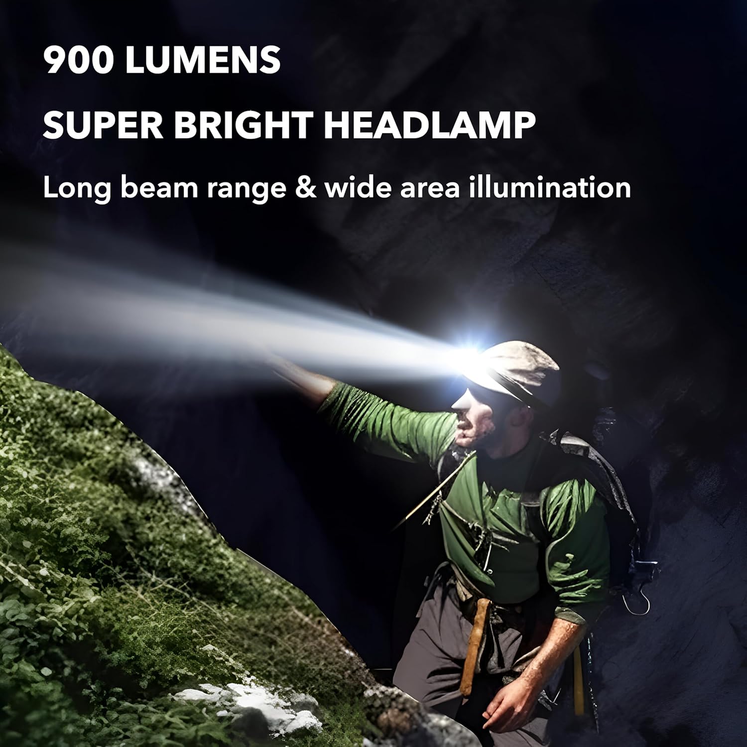 Adventure-Ready Rechargeable USB-C Headlamp with 5 Power Modes