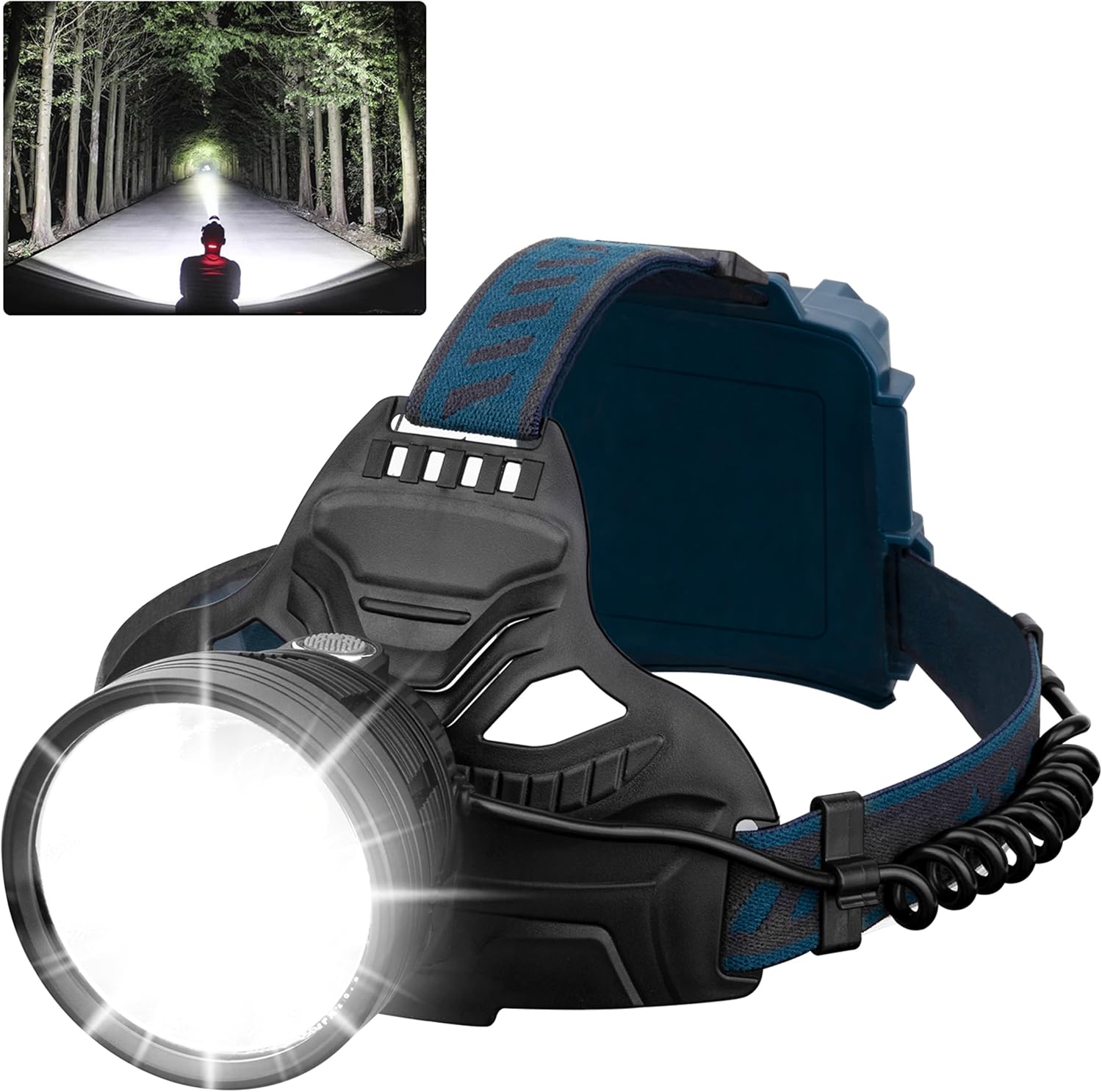 TUNFOU Rechargeable LED Headlamp for Adults