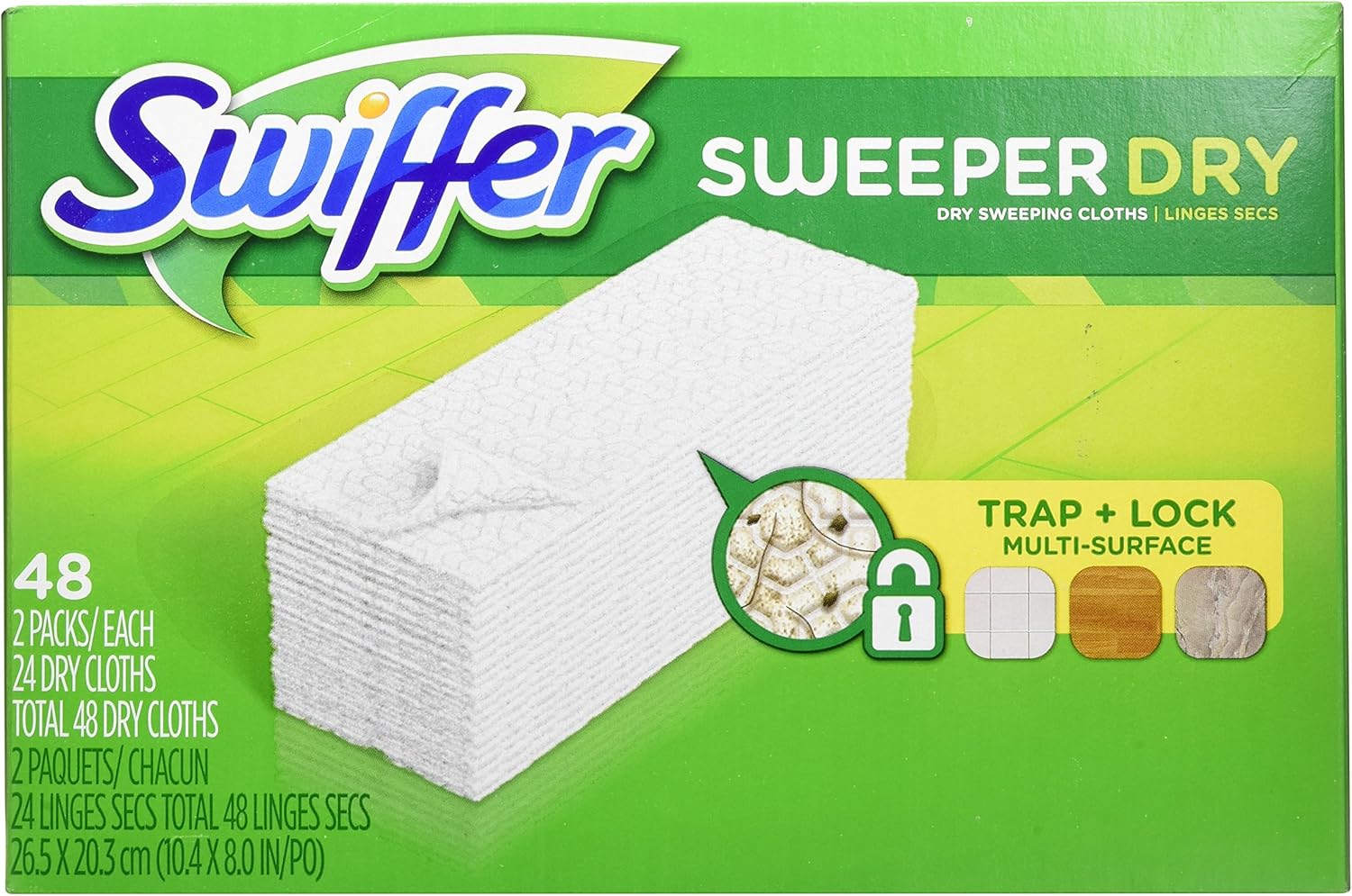 Swiffer Sweeper Dry Sweeper 48-Piece Refill Multi-Surface Durable Dust Mops