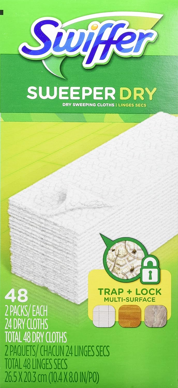 Swiffer Sweeper Dry Sweeper 48-Piece Refill Multi-Surface Durable Dust Mops