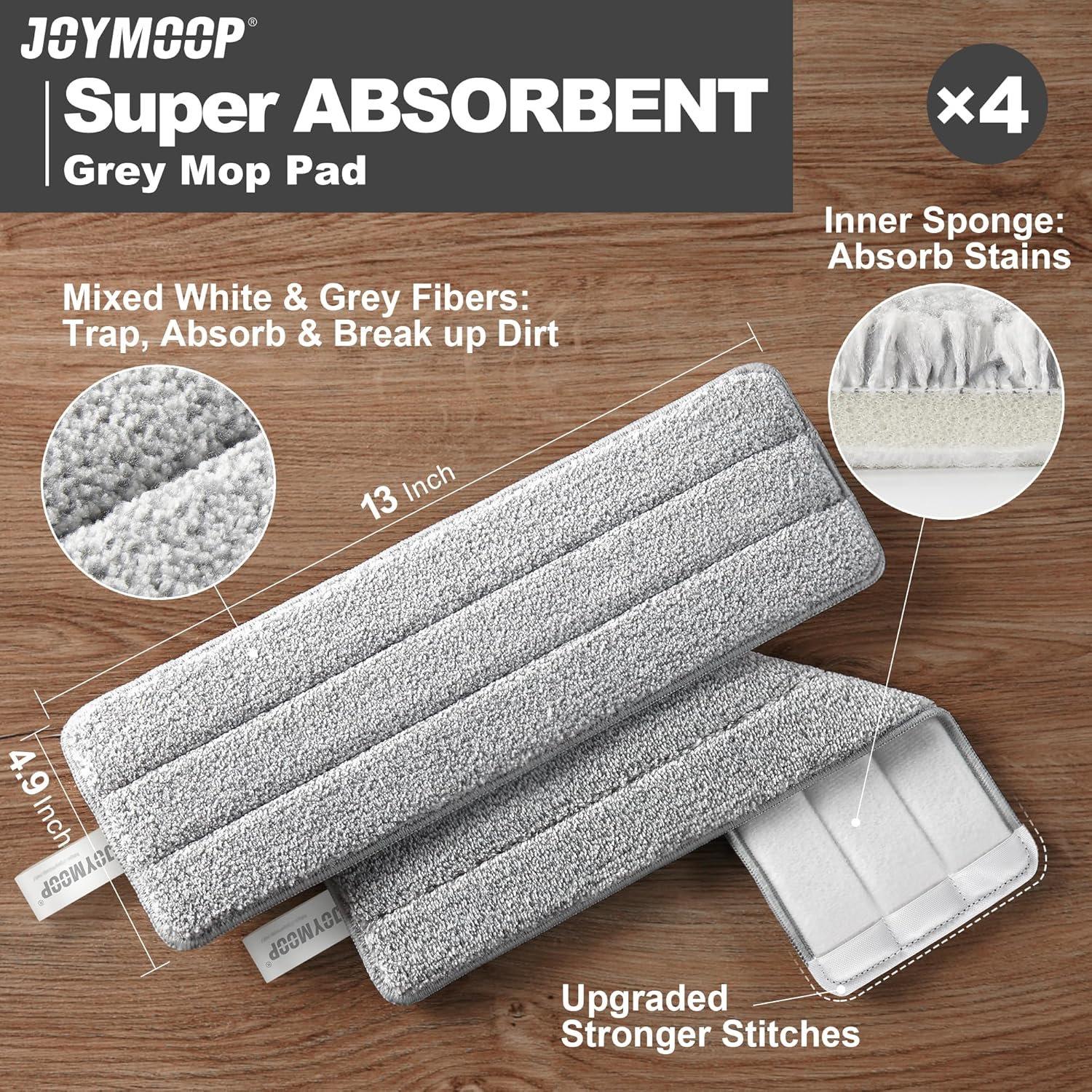 4 Replaceable Microfiber Pads