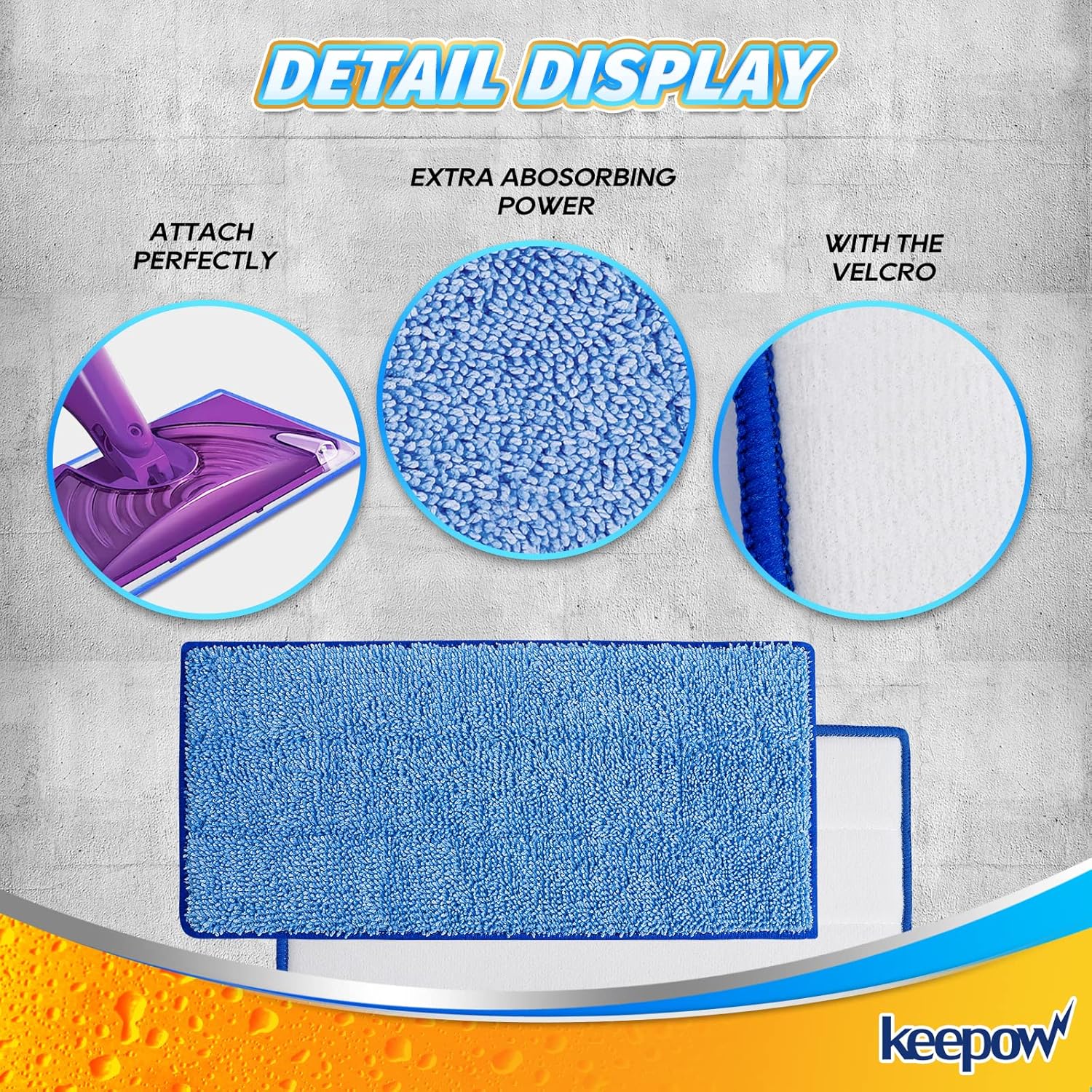 5-Pack Reusable Swiffer Wet Jet Mop Pads with Microfiber