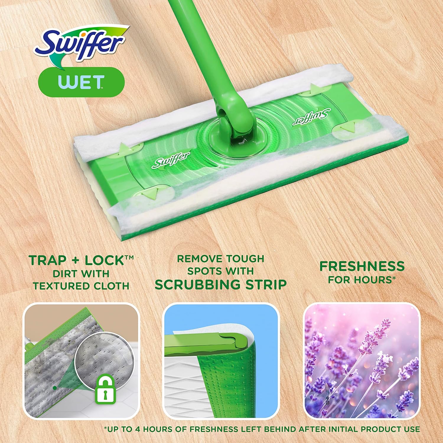Swiffer Sweeper Wet Mopping Cloths with Febreze Freshness Lavender Vanilla 24-Pack