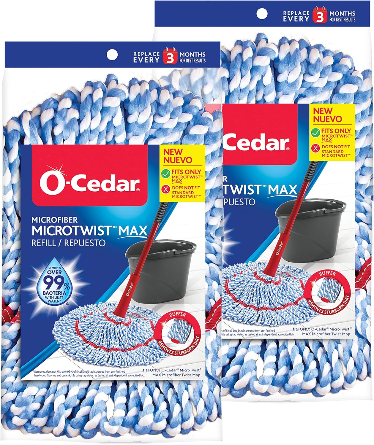 O-Cedar MicroTwist MAX Mop Head Refill Soft Durable and Easy to Use