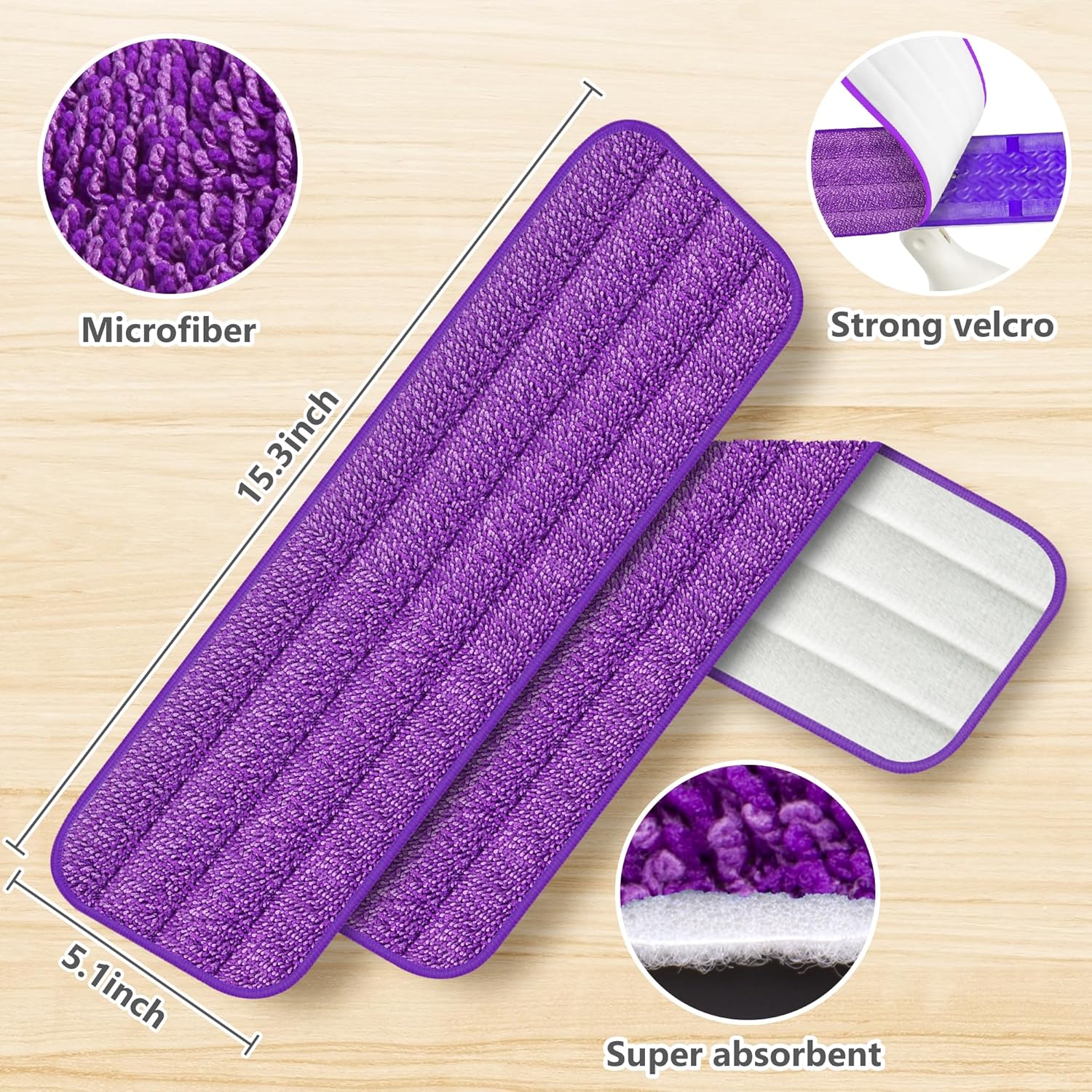 Eco-Friendly 6-Pack Mop Pads for 13-15 Mops
