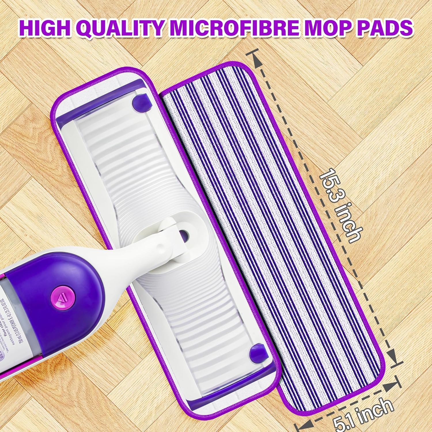 Fast machine washable microfiber mop pads for Swiffer PowerMop
