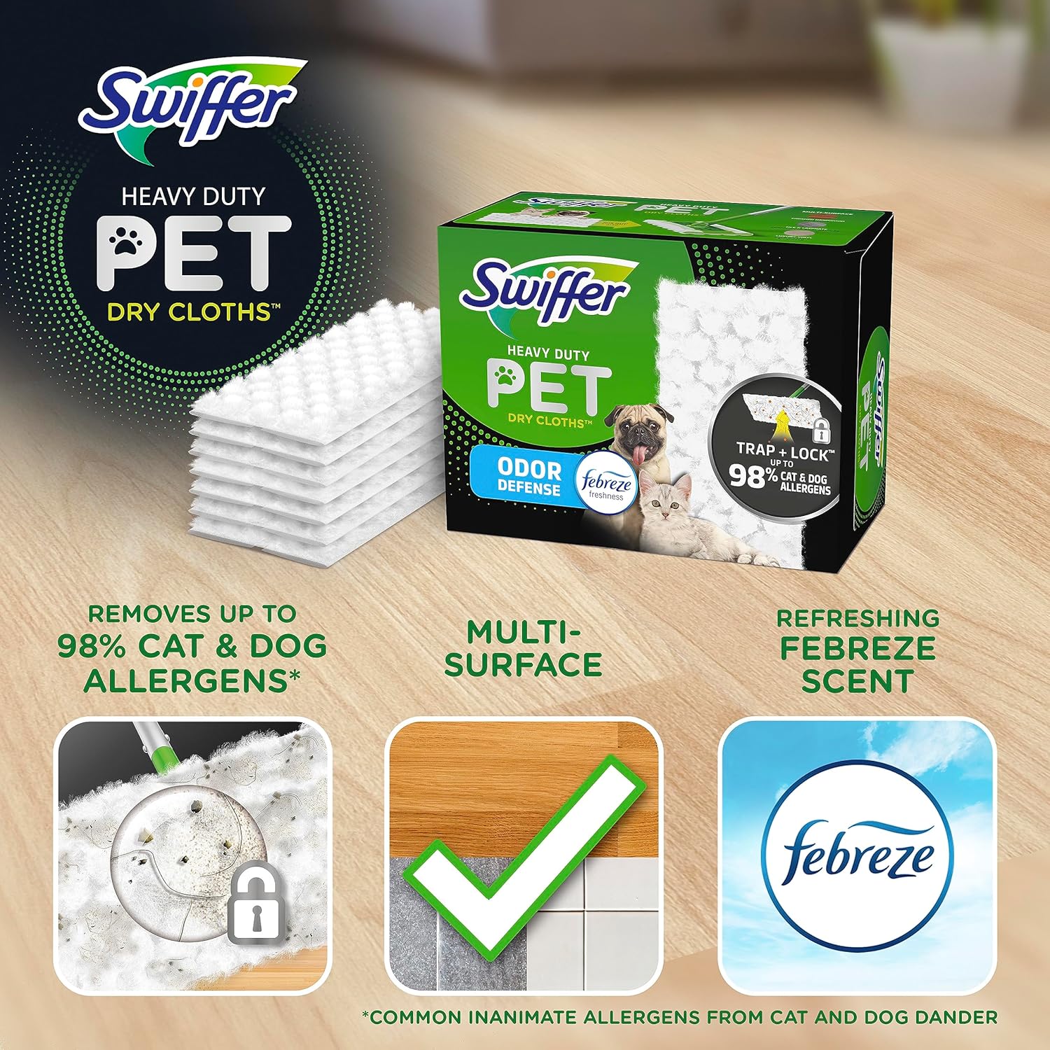 Swiffer Sweeper Pet Deep Clean with 32 Count for Your Floors