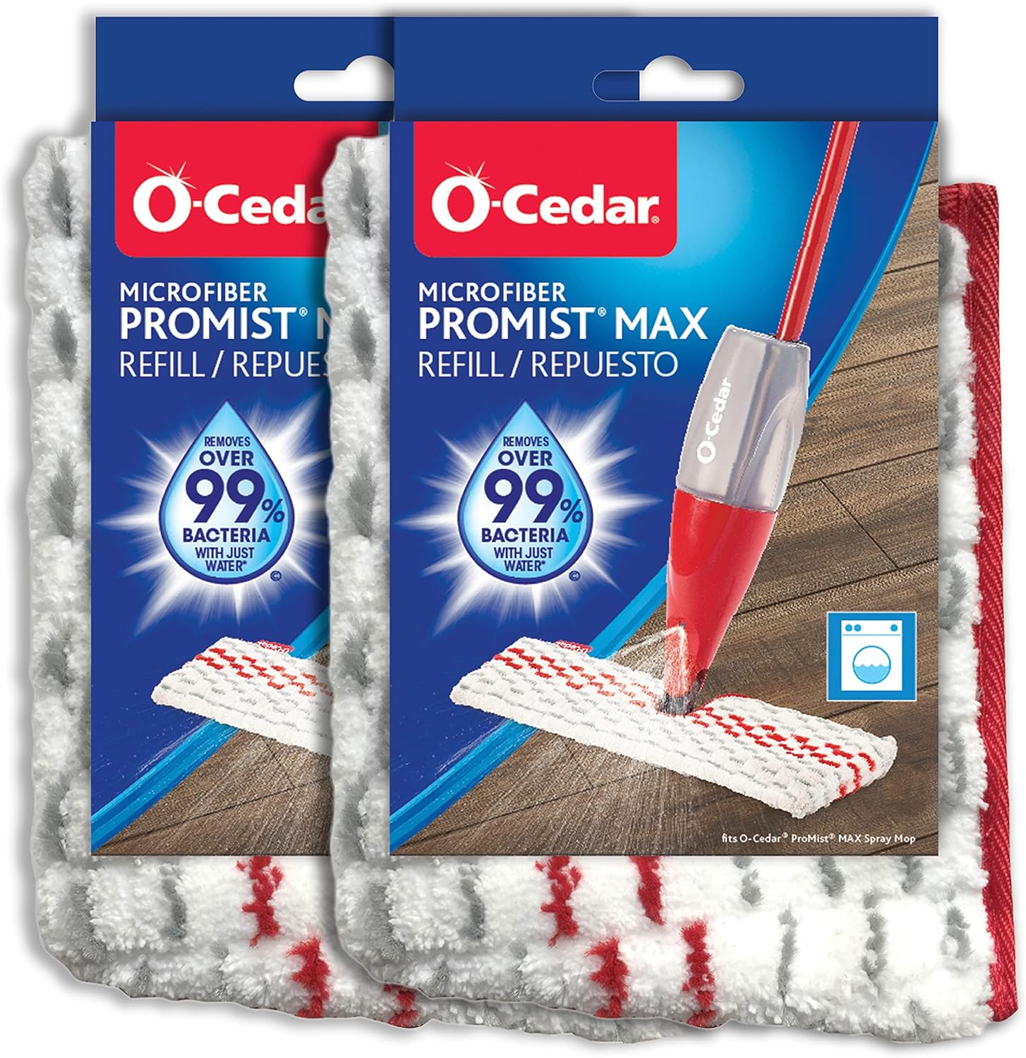 O-Cedar ProMist MAX Washable Mopping Heads Pack of 2