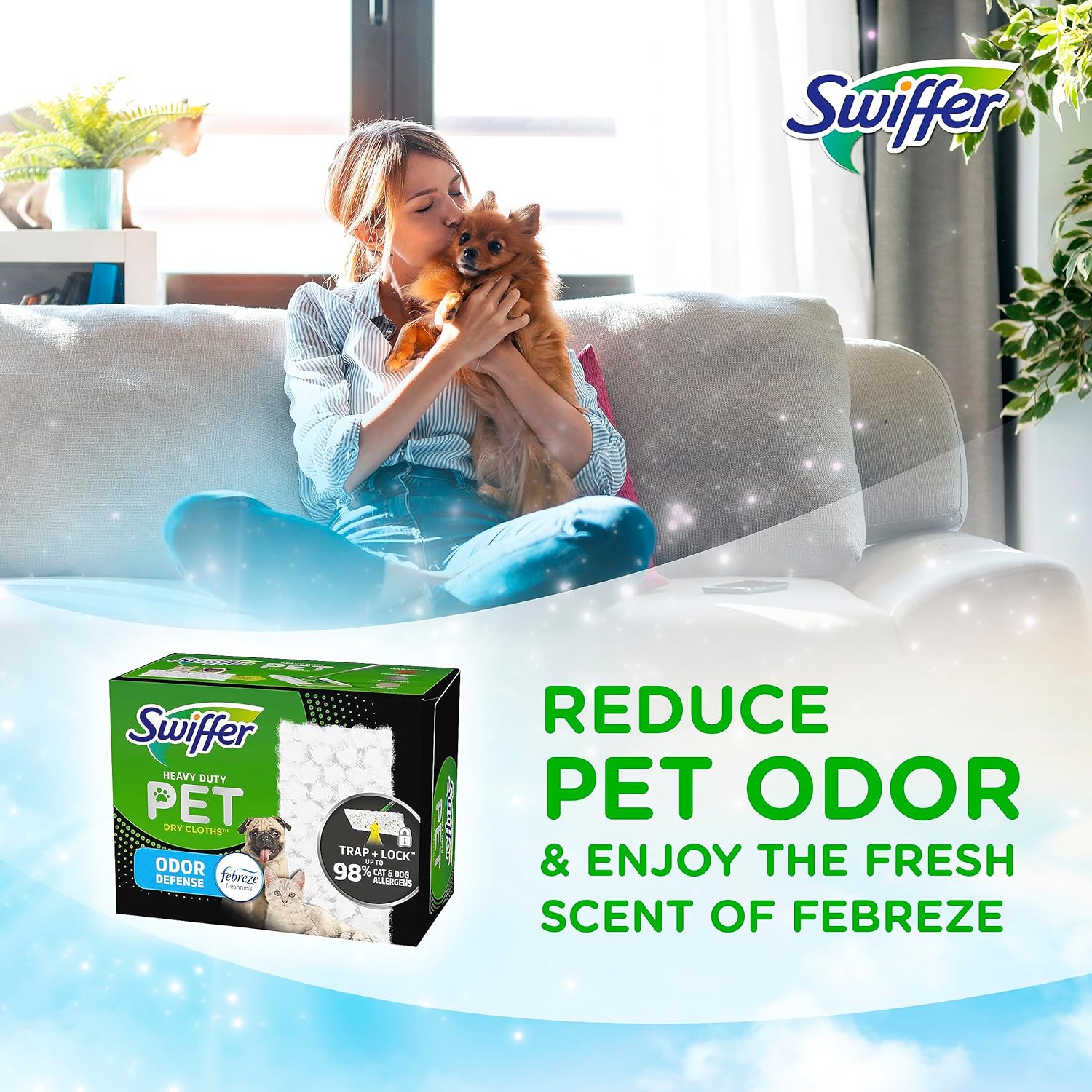 Swiffer Sweeper Pet Deep Clean with 32 Count for Your Floors