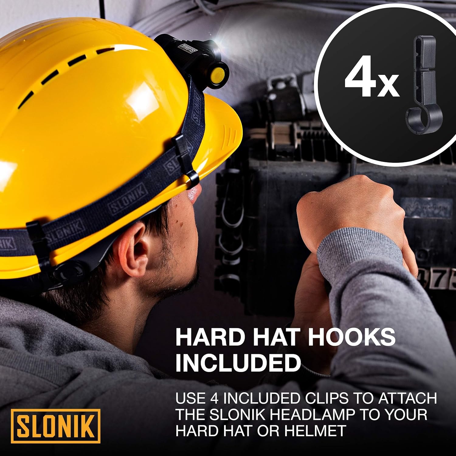 SLONIK Rechargeable Headlamp 1000 Lumens Waterproof 60ft Beam