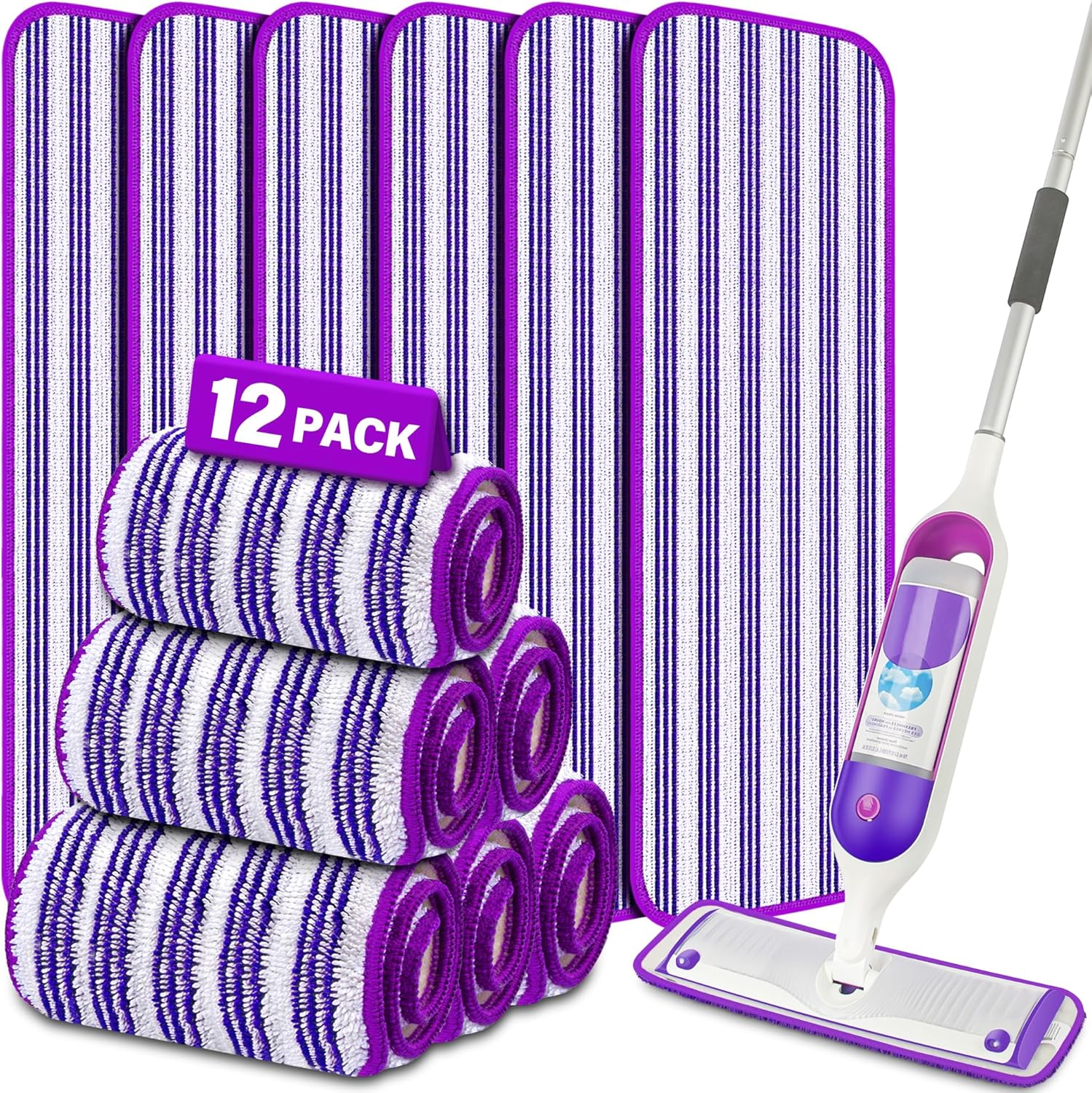 Fast machine washable microfiber mop pads for Swiffer PowerMop