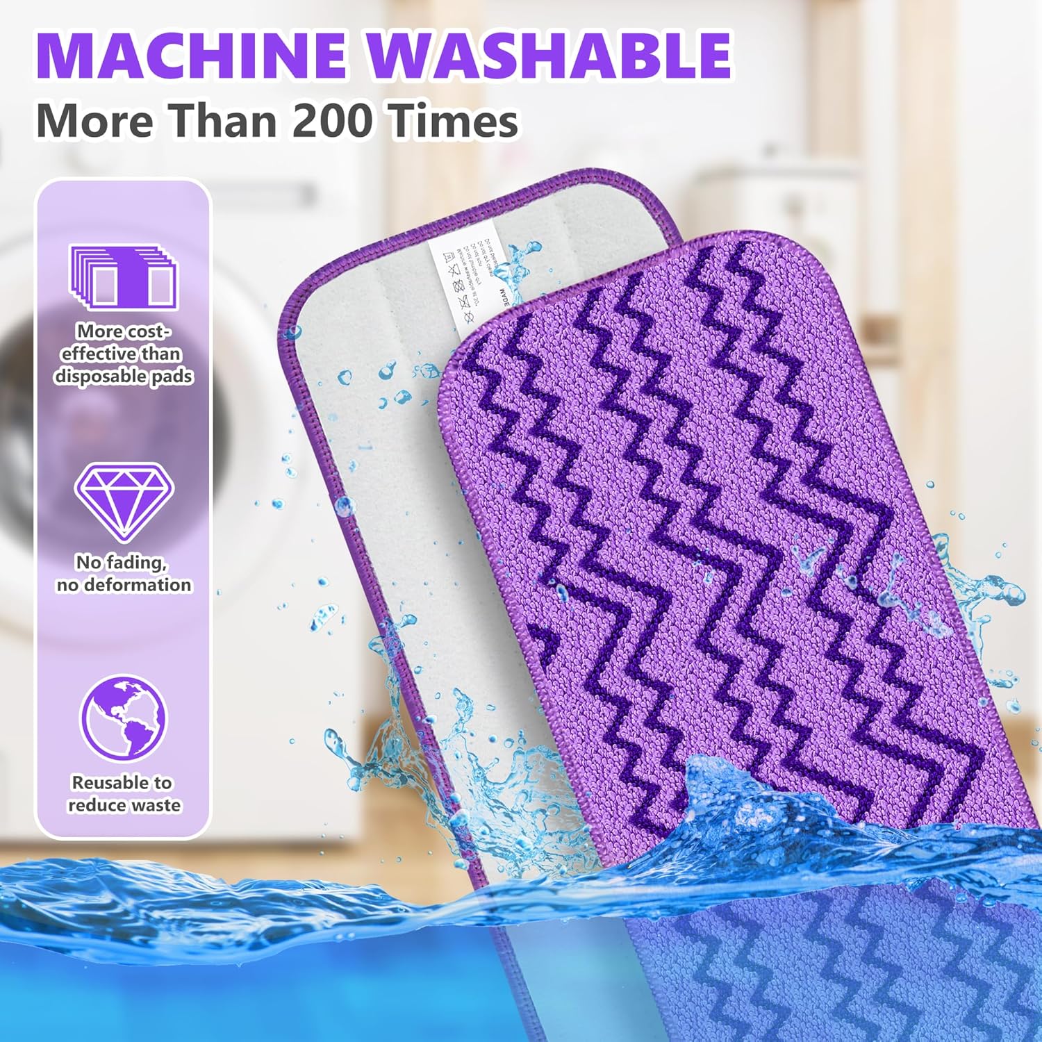 6-Pack Reusable Mop Pads for Swiffer Wet Jet Mops