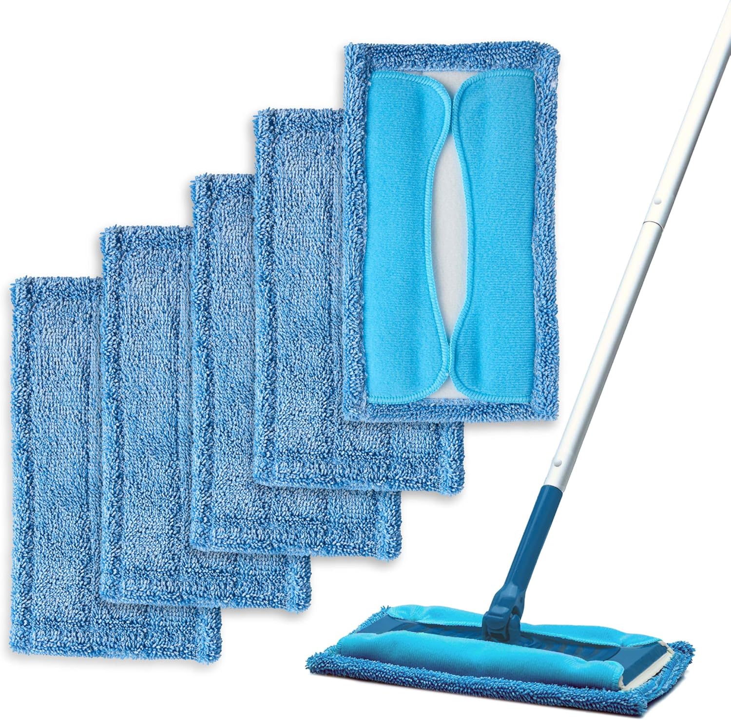 Rejuvenate Microfiber Sweeper Pads - 5 Count Reusable Replacement for Swiffer Mops