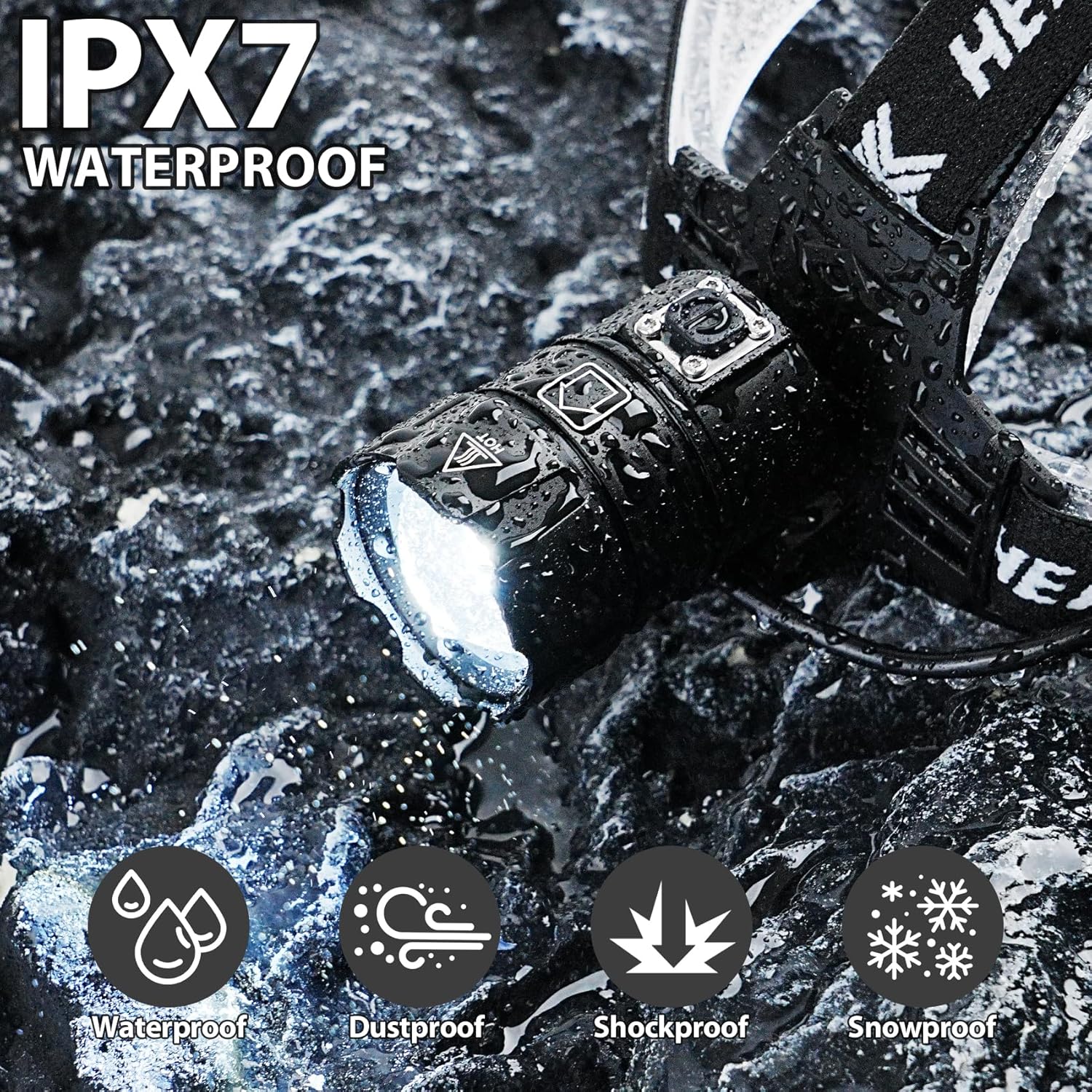 990000 Lumens Rechargeable Headlamp Adjustable Waterproof