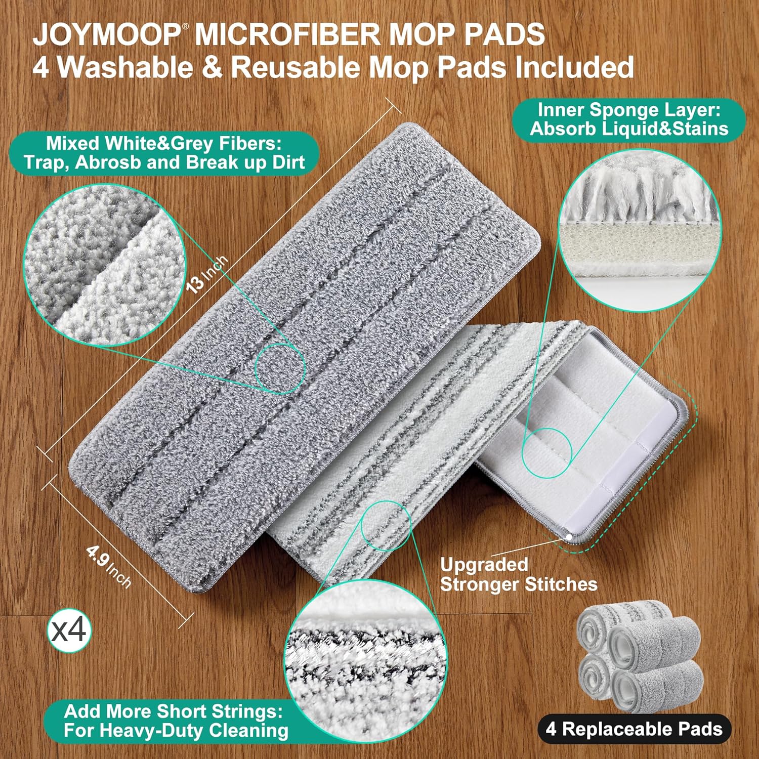 JOYMOOP Mop and Bucket with Wringer Set White