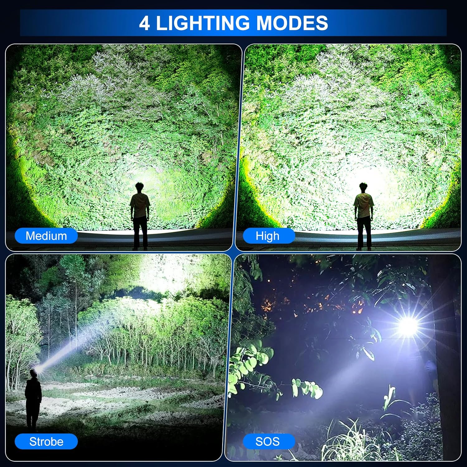 990000 Lumens Rechargeable Headlamp