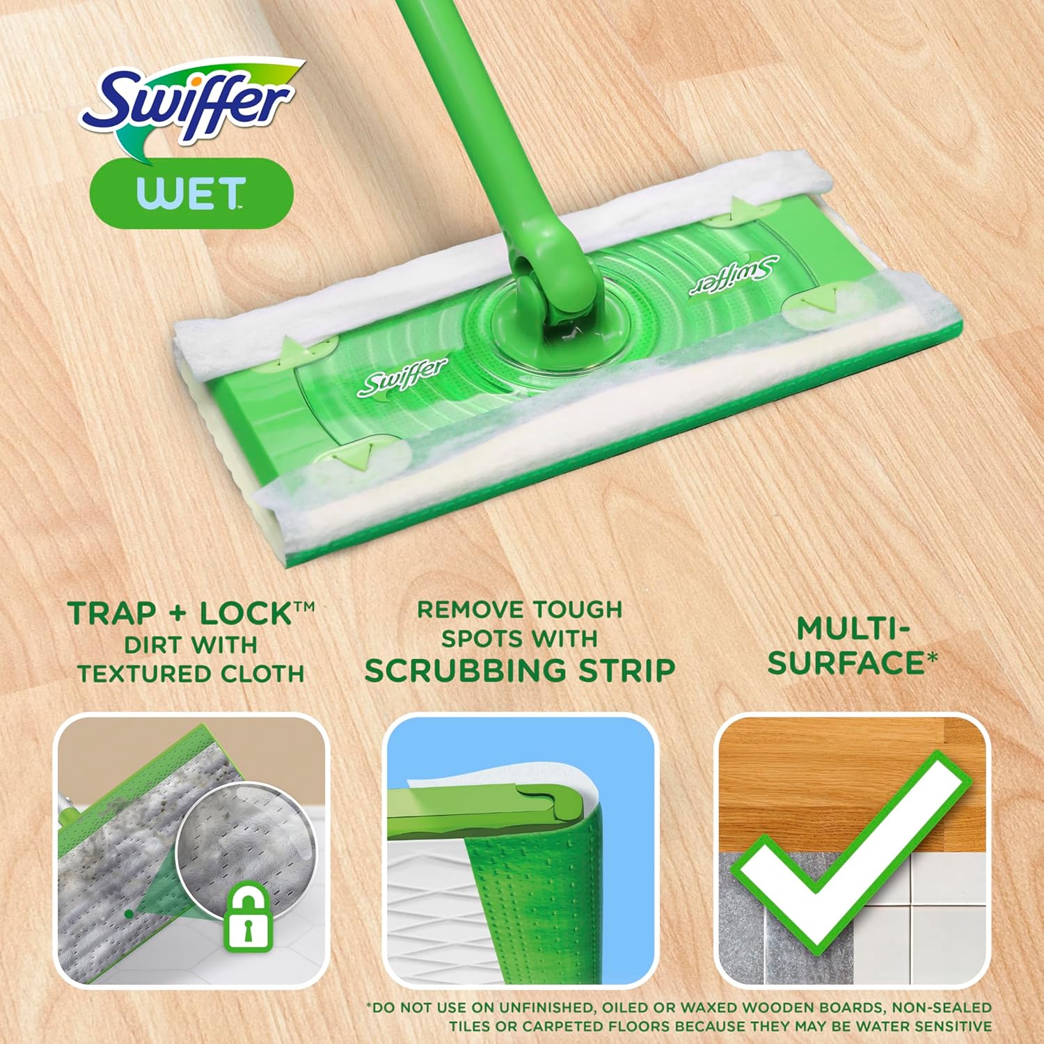 Swiffer Sweeper Wet Mopping Cloths - Effortless Floor Cleaning