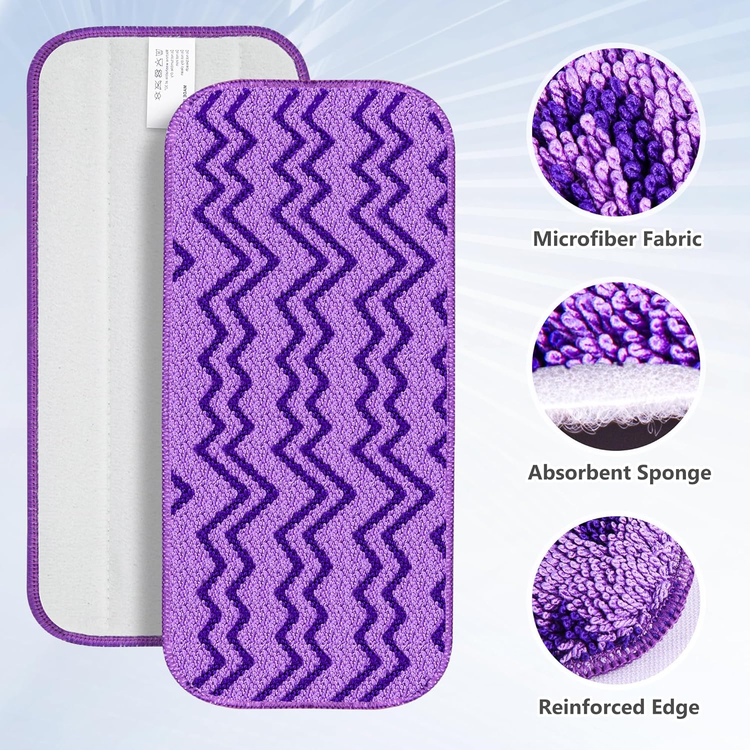 6-Pack Reusable Mop Pads for Swiffer Wet Jet Mops